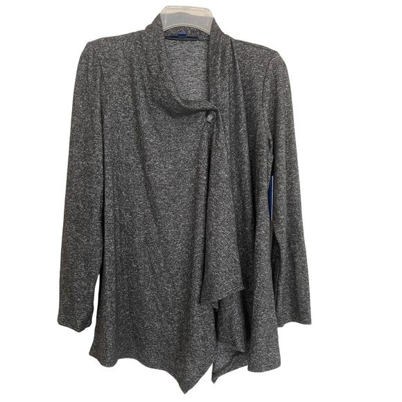 Apt. 9 Lightweight Sweater‎ Heather Black Drape with Button Size Small - Picture 1 of 7